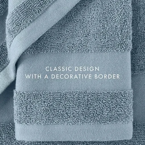 Blue Essential Cotton Bath Towels, Set of 4