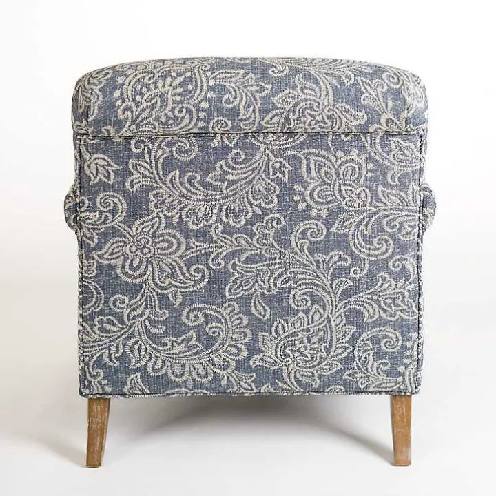 Blue Floral English Armchair