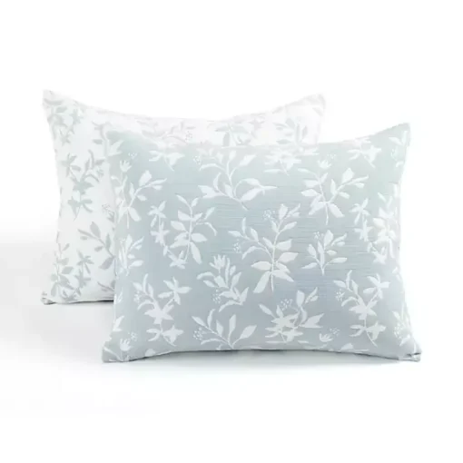 Blue Floral Reversible 3-pc. Full/Queen Quilt Set