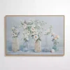 Blue Floral Still Life Framed Canvas Art Print