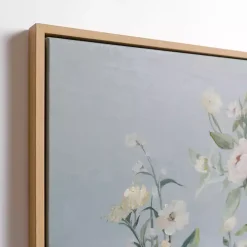 Blue Floral Still Life Framed Canvas Art Print