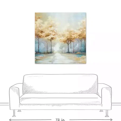 Blue Golden Landscape Canvas Art Print, 40x40 in.