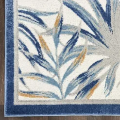 Blue Grand Leaf Coastal Area Rug, 7x9