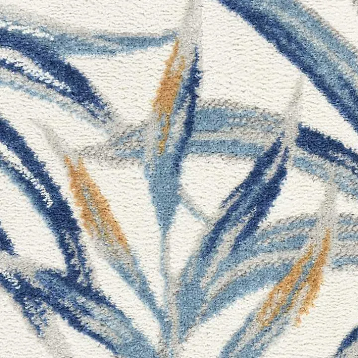 Blue Grand Leaf Coastal Area Rug, 5x7