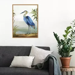 Blue Heron Framed Canvas Art Print