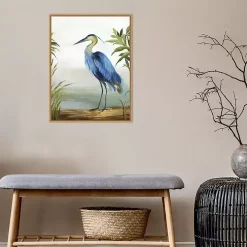 Blue Heron Framed Canvas Art Print