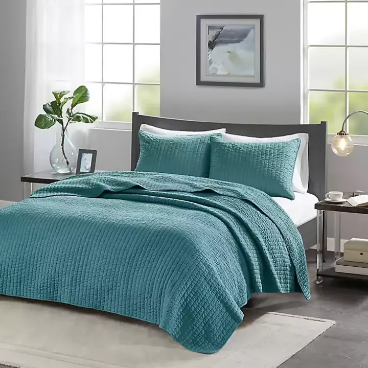 Blue Jaxson 3-pc. Reversible King Coverlet Set