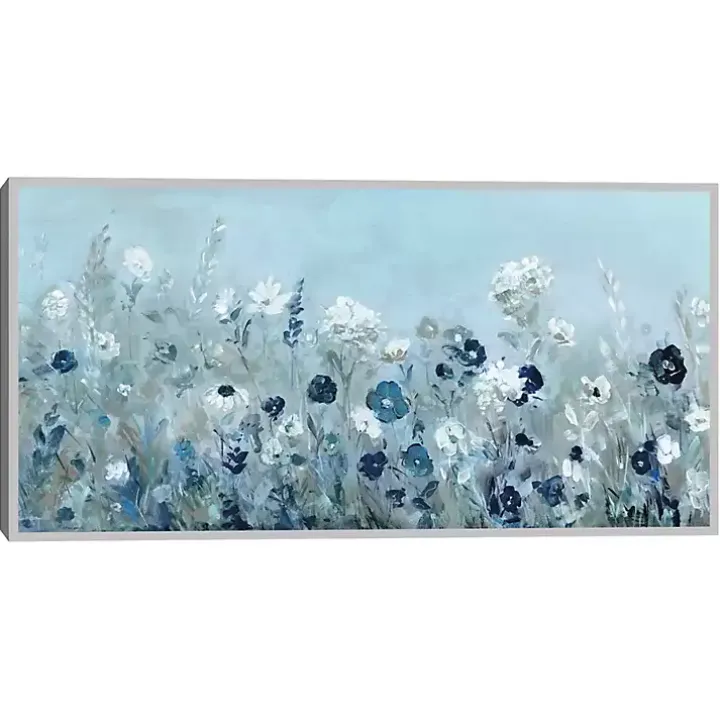 Blue Light Garden Framed Canvas Art Print
