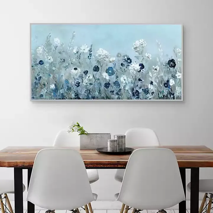 Blue Light Garden Framed Canvas Art Print