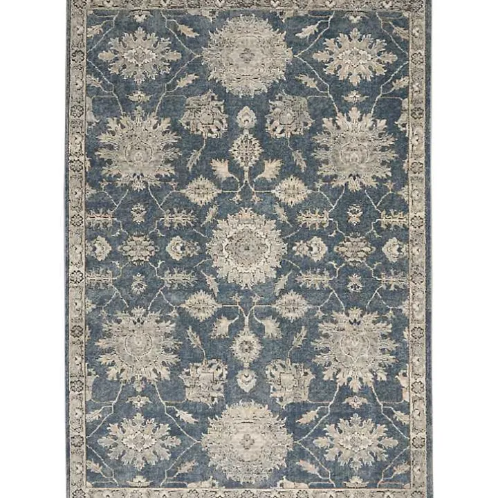 Blue Lush Vines Area Rug, 5x7
