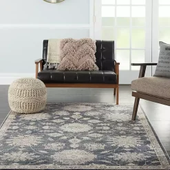 Blue Lush Vines Area Rug, 4x6