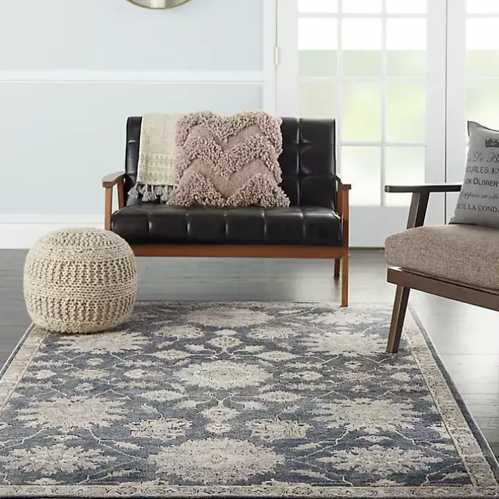 Blue Lush Vines Area Rug, 5x7