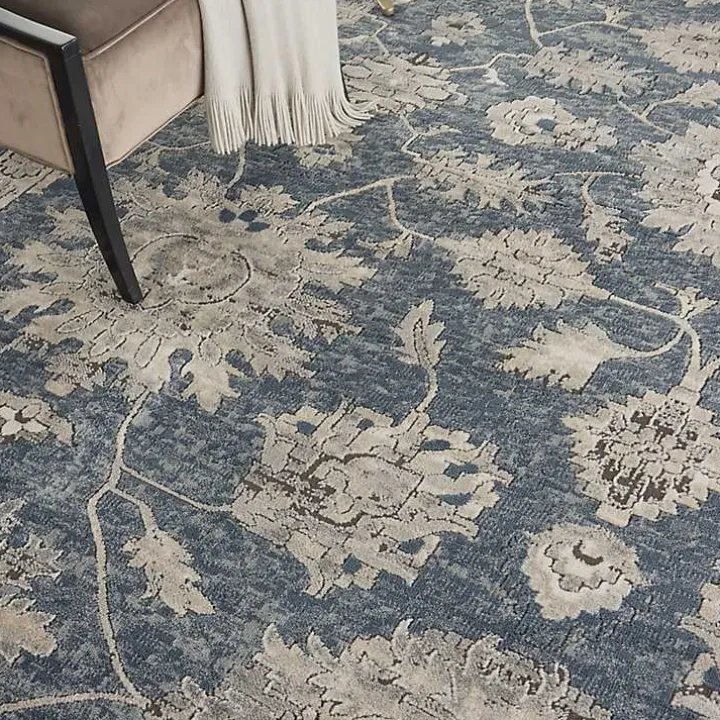 Blue Lush Vines Area Rug, 8x10