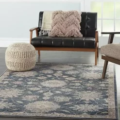 Blue Lush Vines Area Rug, 5x7