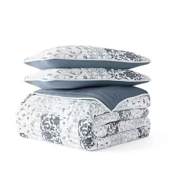 Blue Patchwork Reversible 2-pc. Twin Quilt Set