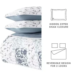 Blue Patchwork Reversible 3-pc. King Quilt Set