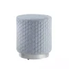Blue Quilted Honeycomb Ottoman