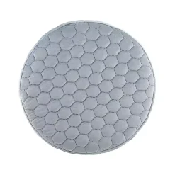 Blue Quilted Honeycomb Ottoman