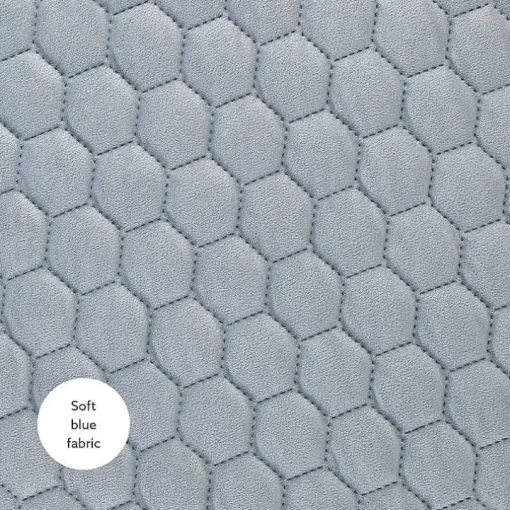 Blue Quilted Honeycomb Ottoman
