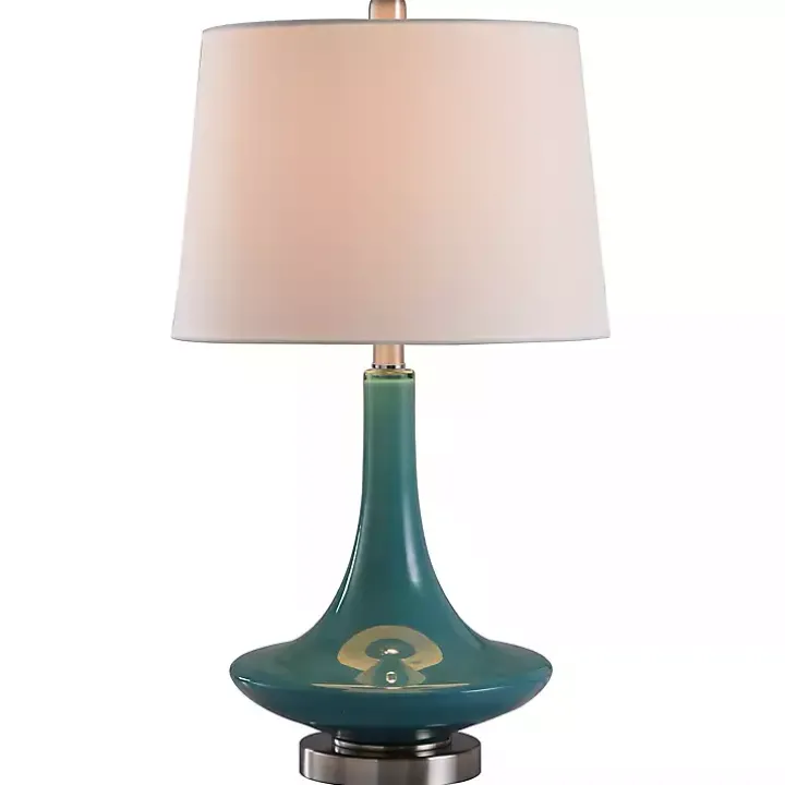 Blue Retro Glass Table Lamp