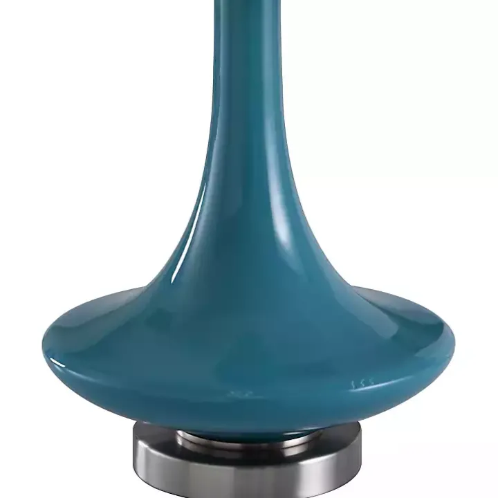 Blue Retro Glass Table Lamp