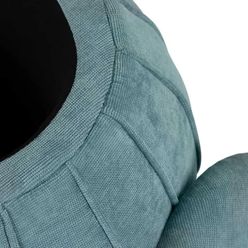 Blue Rounded Oval Storage Ottoman