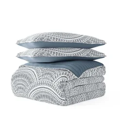 Blue Scalloped Reversible 2-pc. Twin Quilt Set