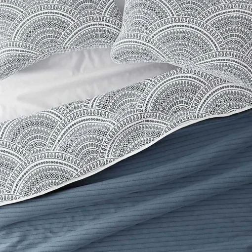 Blue Scalloped Reversible 2-pc. Twin Quilt Set