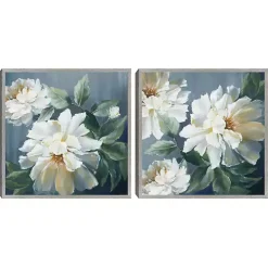 Blue Secret Garden Framed Canvas Art Print