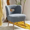 Blue Sherpa Barrel Accent Chair