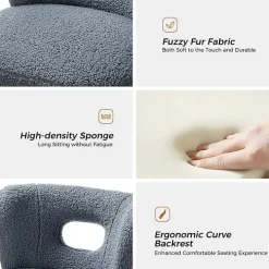 Blue Sherpa Barrel Accent Chair