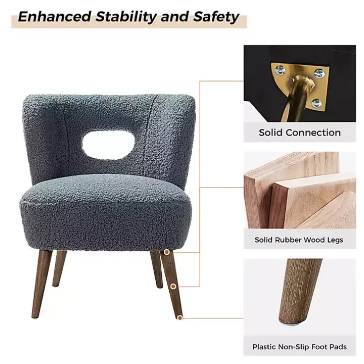 Blue Sherpa Barrel Accent Chair