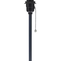 Blue Sirocco Table Lamp with Rattan Shade