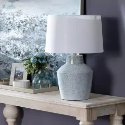 Blue Speckled Ceramic Jar Table Lamp