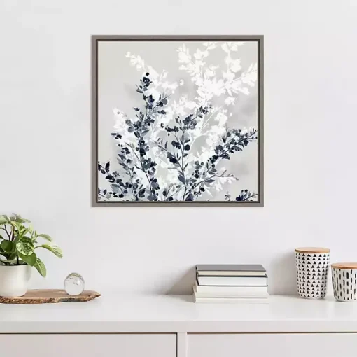 Blue Spring Framed Canvas Art Print