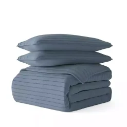 Blue Stitched Stripes 2-pc. Twin Quilt Set