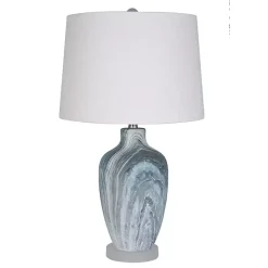 Blue Swirl Geode Table Lamp, Set of 2