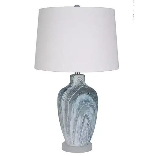 Blue Swirl Geode Table Lamp, Set of 2