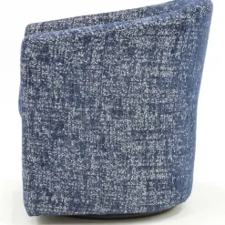 Blue Swivel Barrel Accent Chair