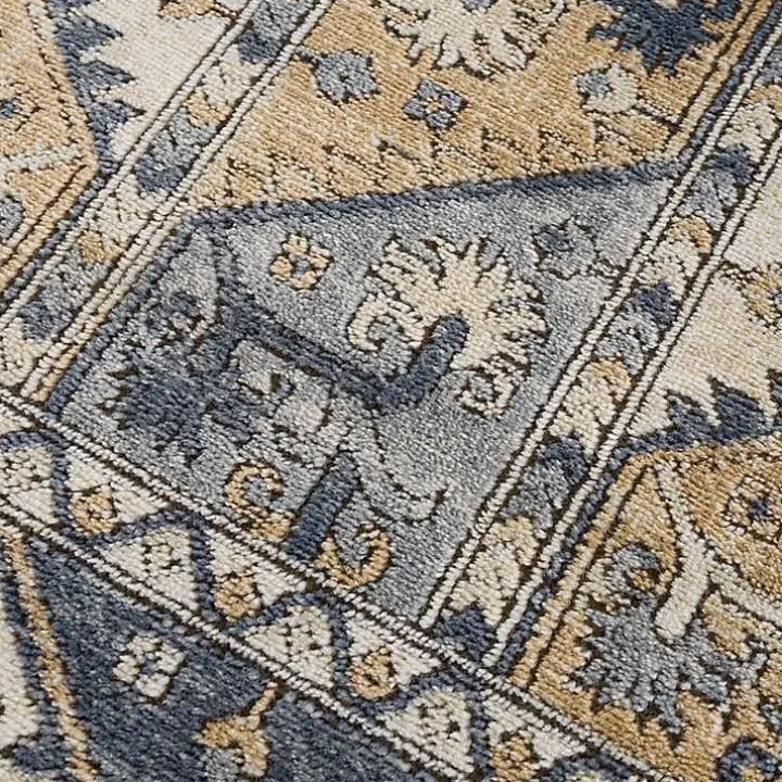 Blue Tile Border Area Rug, 8x10