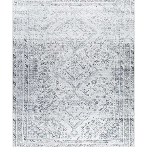 Blue Traditional Washable Area Rug, 7x10
