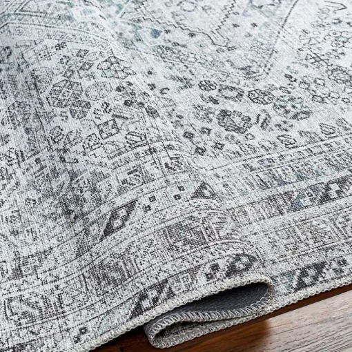 Blue Traditional Washable Area Rug, 7x10