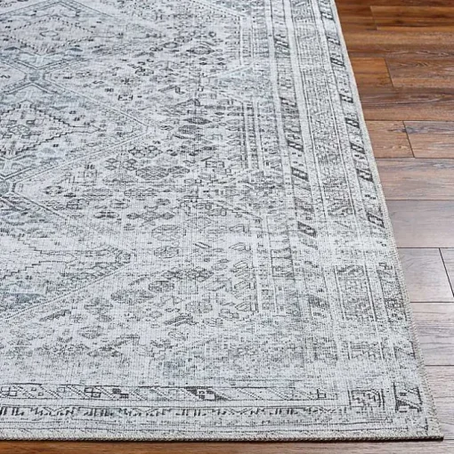 Blue Traditional Washable Area Rug, 7x10