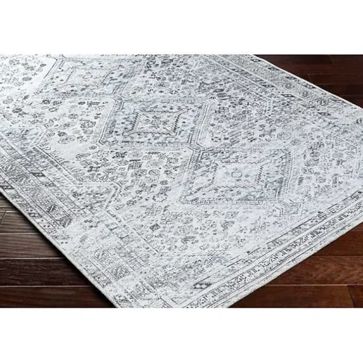 Blue Traditional Washable Area Rug, 7x10
