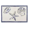 Blue Tufted Seashell Bath Mat