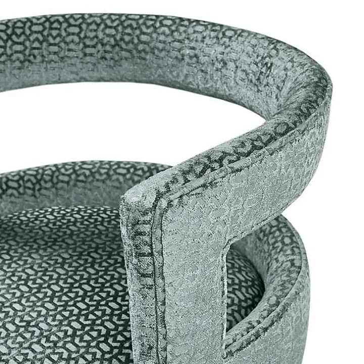 Blue Upholstered Low Back Swivel Counter Stool