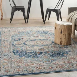 Blue Vintage Raj Area Rug, 5x7