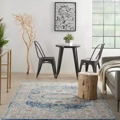 Blue Vintage Raj Area Rug, 5x7