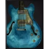 Blue Watercolor Guitar Framed Art Print