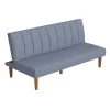 Blue Woven Channel Convertible Sofa